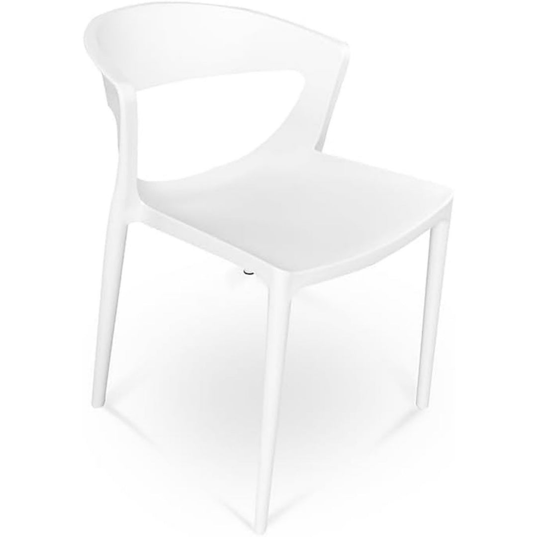 Sedia SAMIRA Sedia Impilabile in Plastica Bianca Gaia, Stile Moderno, in Poliprop
