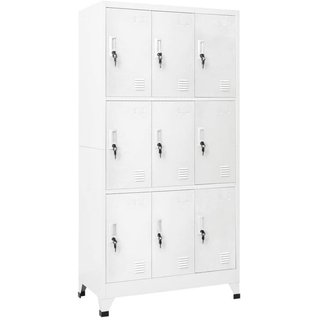 Armadio Armadietto a Chiave con 6 Scomparti in Acciaio 90x45x180 cm