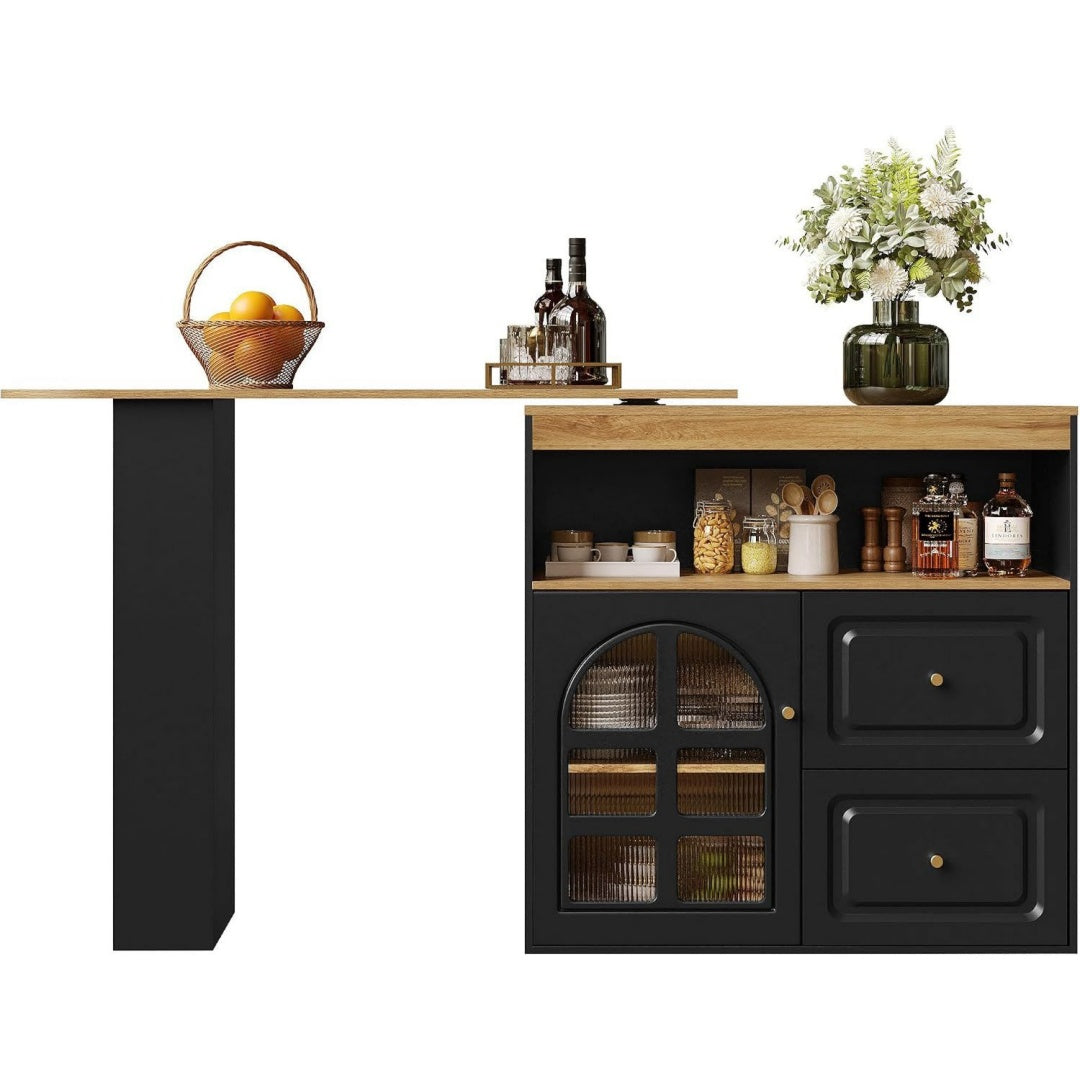 Tavolo con cassetti black