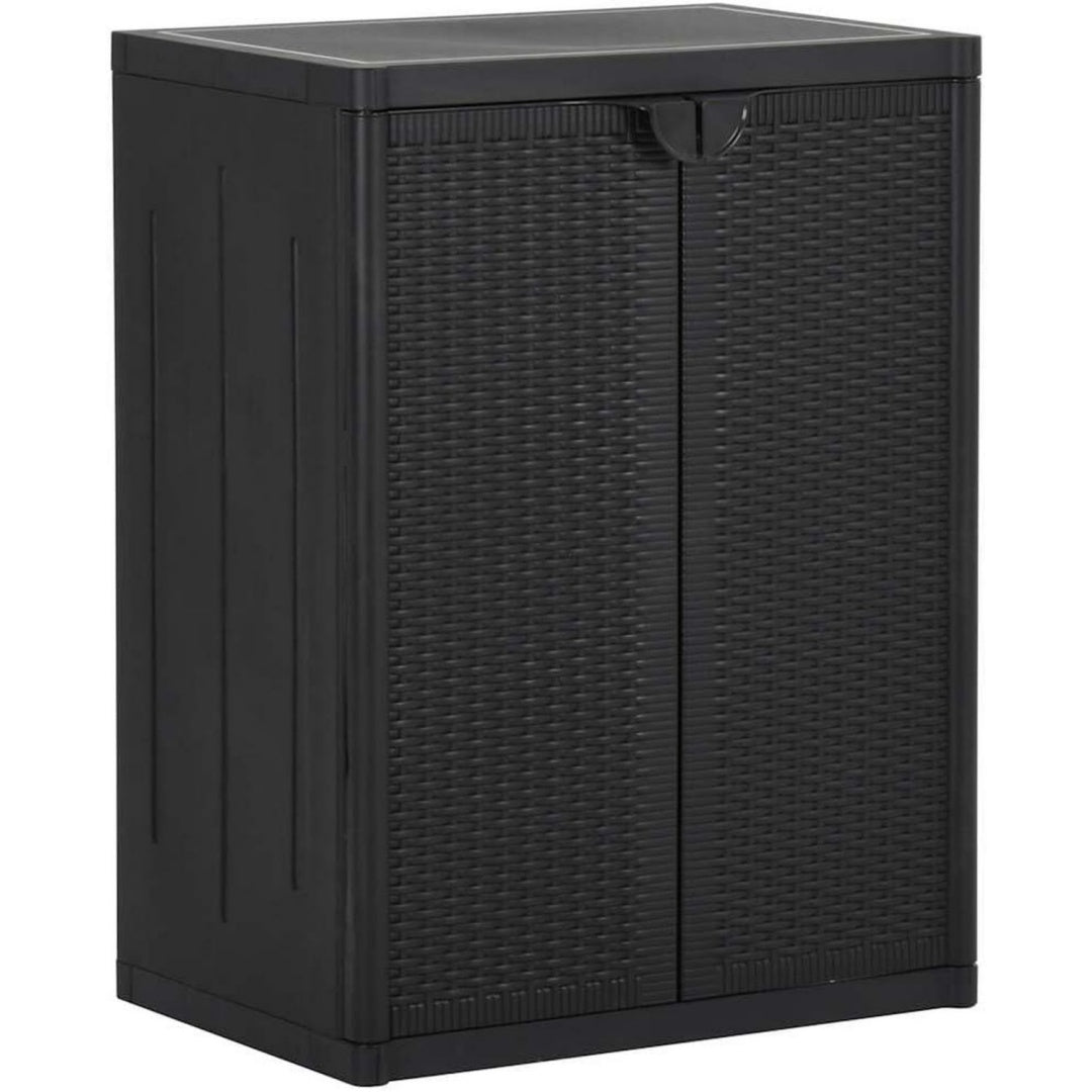 Armadio Tuinkast 65x45x88 cm polypropyleen rattan zwart
