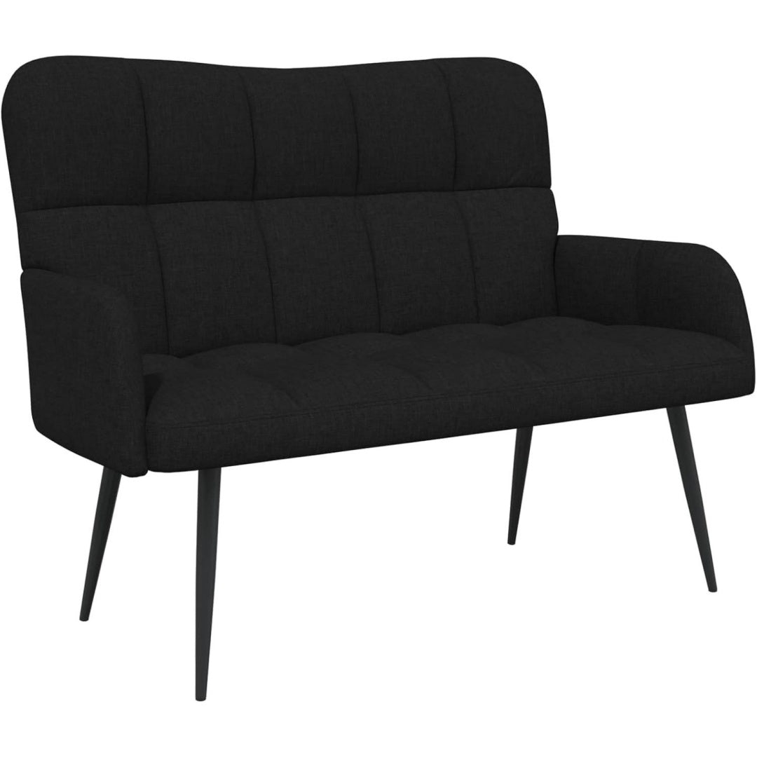 Divano Divano a 2 Posti Nero 115 x 61 x 87 cm Tessuto